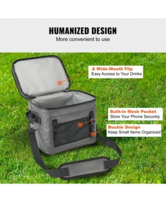 24 Cans Soft Cooler Bag, Leakproof Soft Sided Cooler with Zipper, Waterproof Insulated Cooler Bag, Collapsible Portable