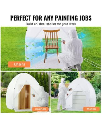 Pop-Up Spray Paint Shelter, 60 x 60 x 70 in Portable Spray Paint Tent with Built-In Floor, Exhaust Window, Storage Bag