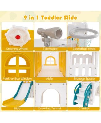 9 in 1 Toddler Slide and Activity Playset