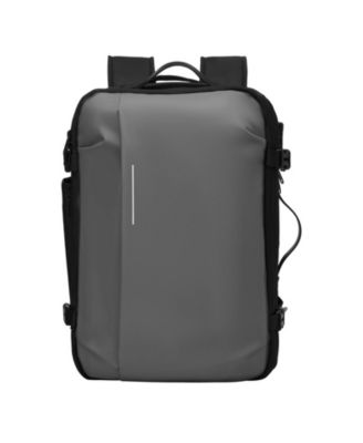 65L Expandable Vacuum Seal Compression Travel Backpack with Pump, TSA-Approved Lock, Water-Resistant Carry-On Luggage, Gray