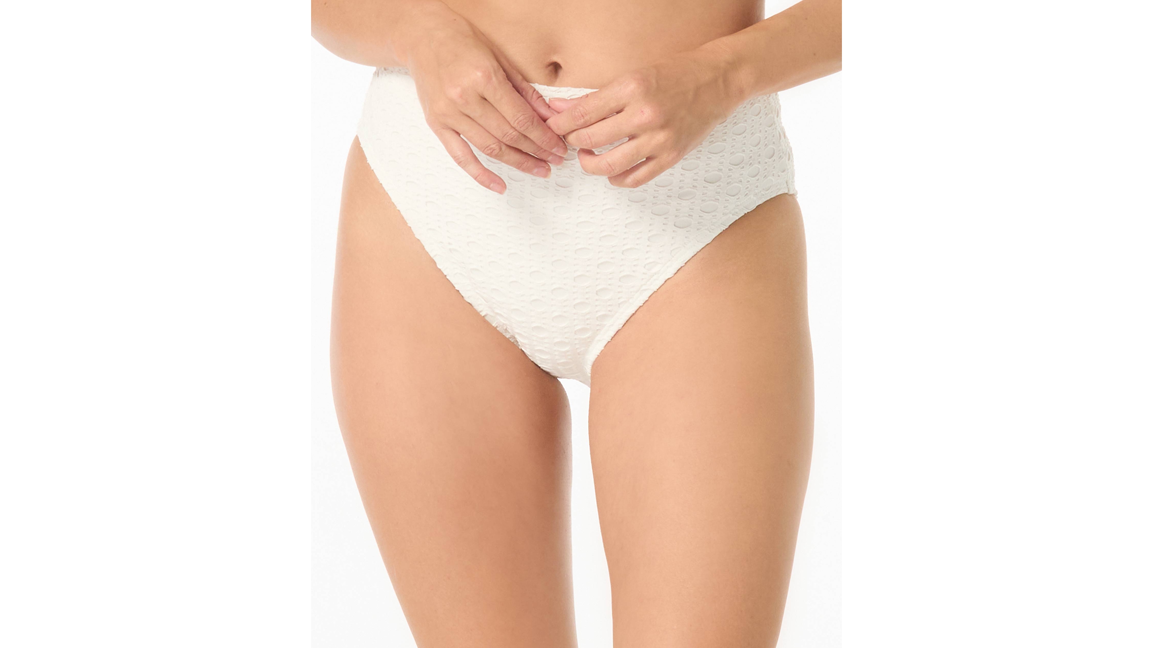 Carmen Marc Valvo Women's Crochet High-Waist Swim Bottoms