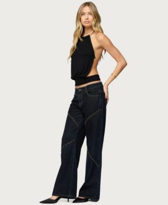 Women's Charla Stud Low Rise Baggy Jeans