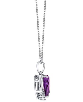 Amethyst (3-1/3 ct. t.w.) & Diamond Accent Pendant Necklace in Sterling Silver