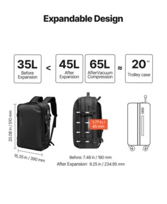 65L Vacuum Seal Compression Travel Backpack Carry-On Luggage