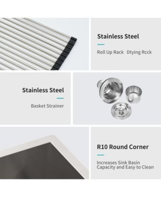 32x18x9inch Undermount Double Bowl Kitchen Sink 16 Gauge Stainless Steel 50 and 50 Split