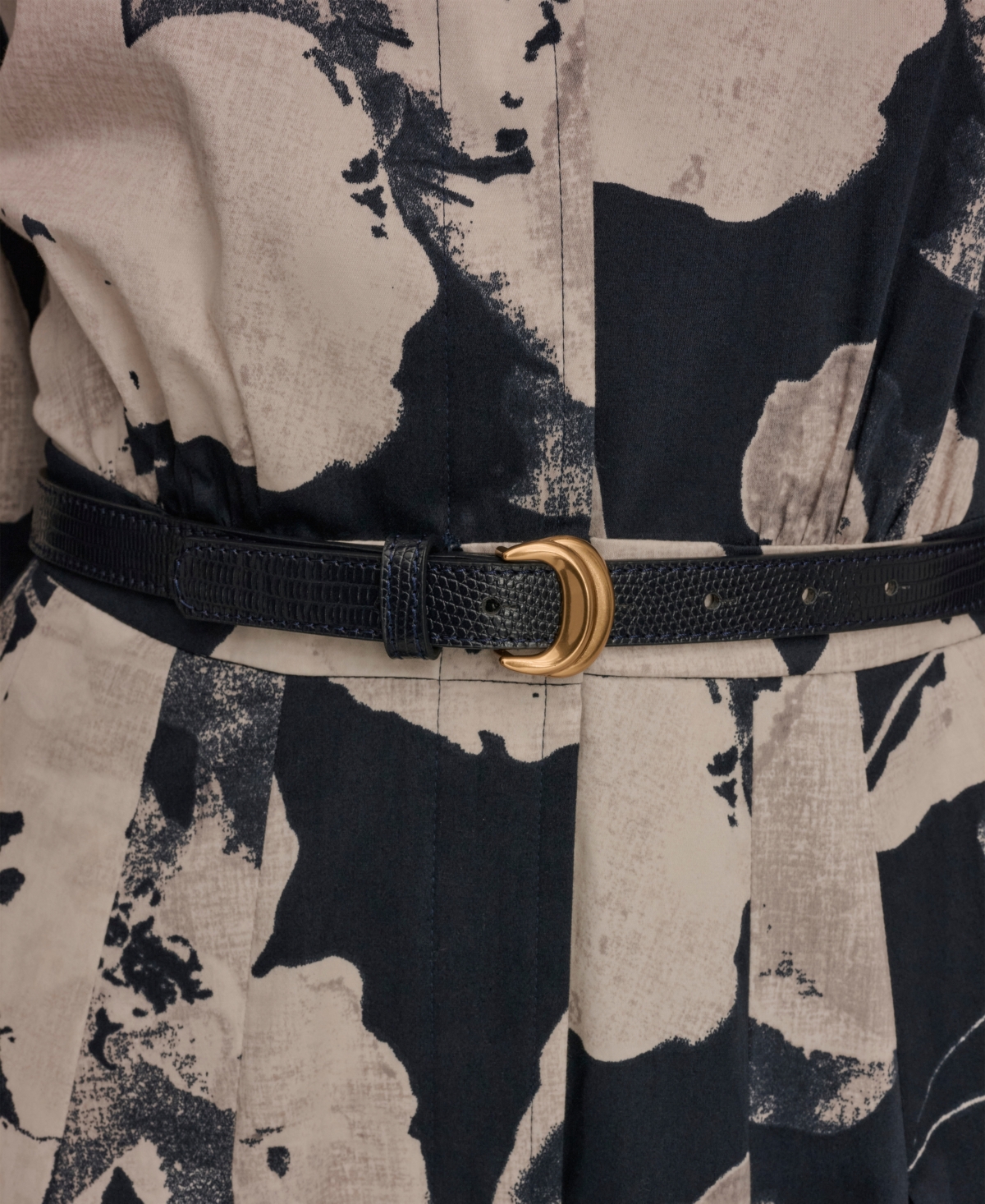 Donna Karan New York Women's Long-Sleeves Collared Midi Dress