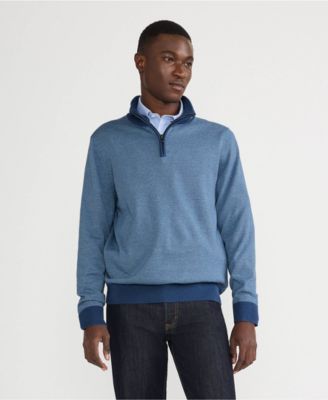 Men's Long Sleeve Fine Gauge Cotton Quarter Zip Sweater