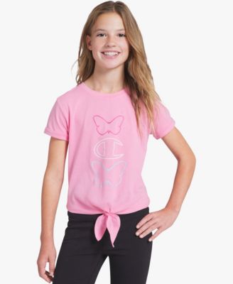 Girls' 7-16 Tie-Front Crewneck T-Shirt