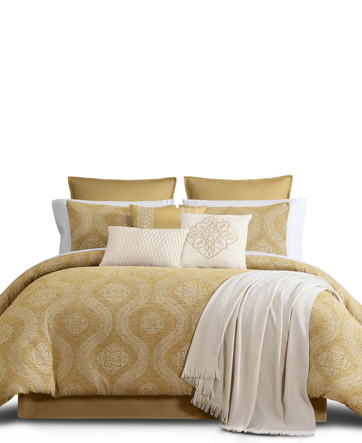 Macy's Azen Damask 14-Pc. Comforter Set, King