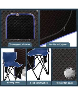 Portable Full-Size Steam Sauna Tent with 4L 1500W Steam Generator & Chair