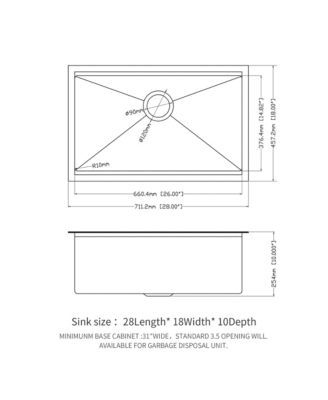 28x18x10inch Gunmetal Black Workstation Kitchen Sink Undermount Stainless Steel 16 Gauge