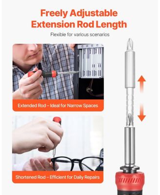 13-in-1 Magnetic Screwdriver Set, Multi-Bit Mini Nut Driver, Phillips, Flat, Torx & Square Bits, Precision Repair Tool Kit