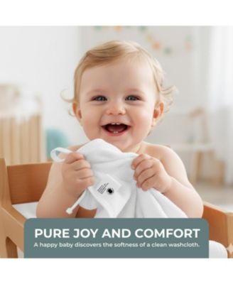 Baby Organic Washcloths, 10x10" Ultra Soft Absorbent Face Wash Cloths for Babies, Wash Cloth, Newborn Bath Towels, Holiday Gifts 6 Pack