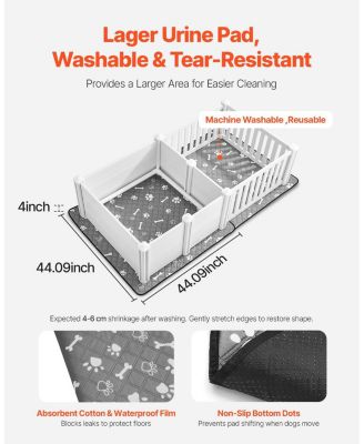 Whelping Box, 73 x 38 x 19.7 in Plastic Whelping Pen w/ Adjustable Door Height & Waterproof  Pad, Easy-Clean Indoor Birth Kit