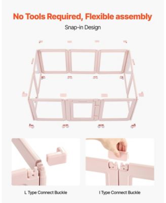 Dog Whelping Box, 60 x 39 x 23 in Plastic Whelping Pen for Medium Dogs, Waterproof Clear Panels w/ Windows & Door Lock, Easy-Clean Birth Kit