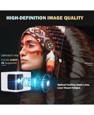 1080P Projector 4K Support, 5G WiFi Bluetooth, Outdoor With Full-Sealed Engine/PPT/Zoom