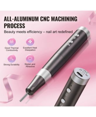 Cordless Nail Drill, 30,000RPM Variable Speed Rechargeable Nail E-File, Portable Manicure Tool with 50 Sanding Bands