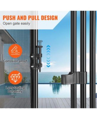 Pool Fence Gate, 4 ft x 2.5 ft Removable Inground Pool Gate Kit, Easy DIY Install, Child & Pet Safety Fence Gate with Stainless Latch