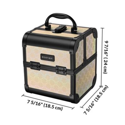 Rolling Makeup Train Case w/ Cube Case Cosmetic Organizer Travel