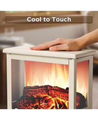 17" 1500W Infrared Electric Fireplace Stove, 3-Sided View, Realistic Flame, Overheat Protection, Portable Heater for Small Spaces