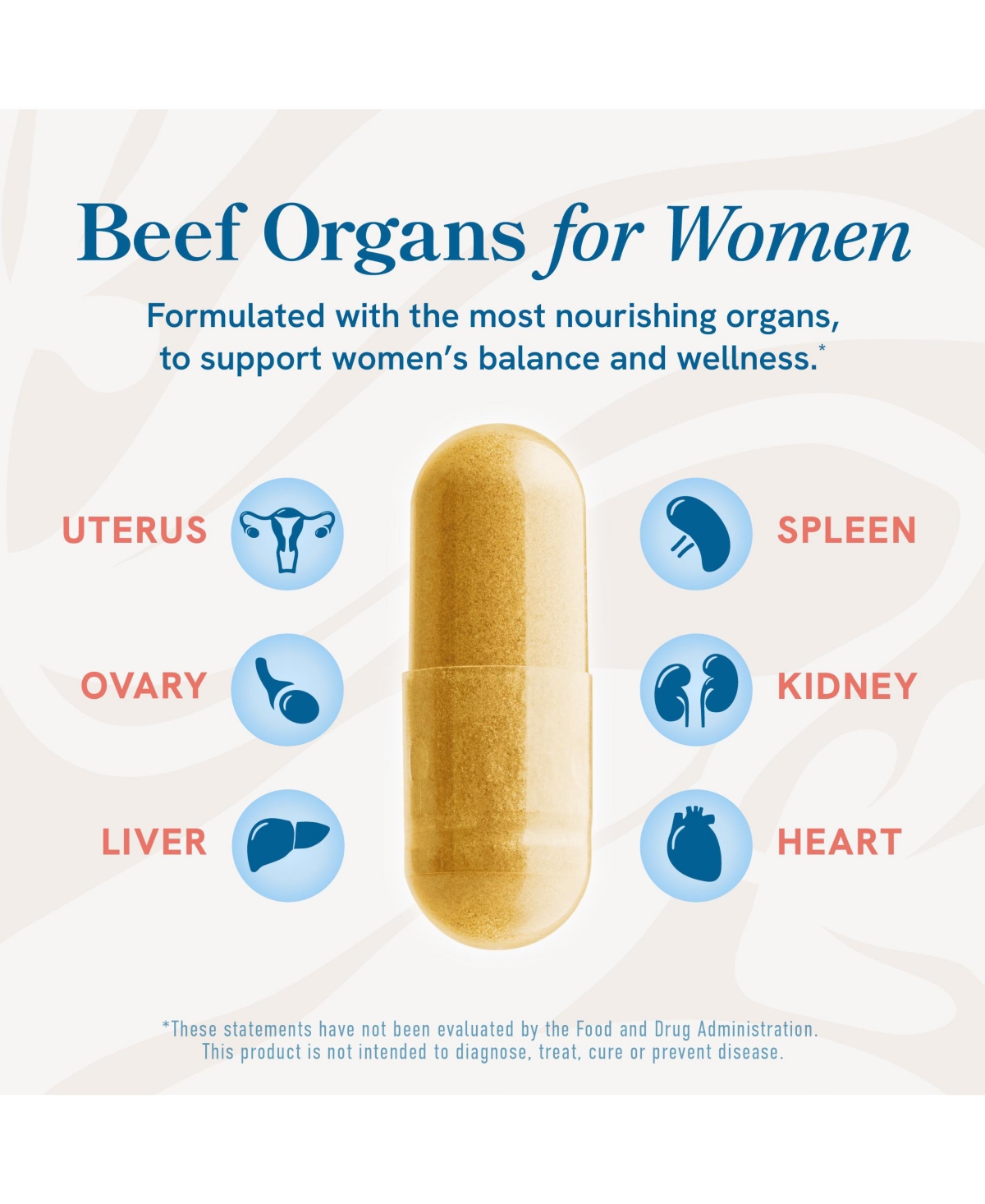 SMNutrition Beef Organ Supplement for Women, 60ct