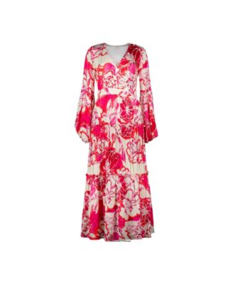 Women's Puff Sleeve Floral Maxi Dress