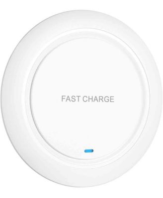Round desktop wireless charger, 15W maximum fast wireless charging pad, compatible with i-Phone 14, for Apple Huawei wireless charging,White