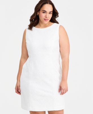 Plus Size Bonded Lace Sheath Midi Dress  