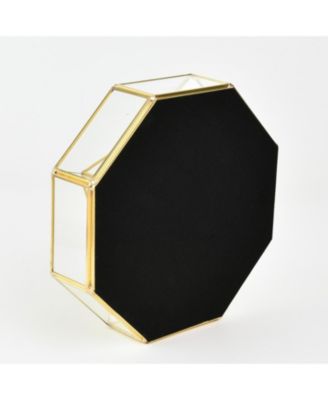 Handcrafted Glass Organizer, Decorative Storage Container for Makeup, Jewelry, Desk, or Bathroom, Stylish, Gold