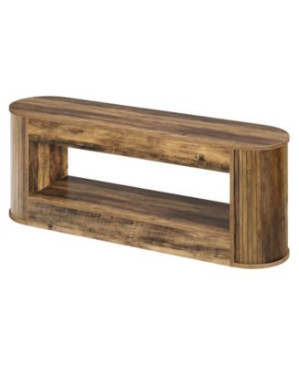 TV Stand with Storage for TV, 2-Tier Farmhouse Television Stands, Entertainment Center Media Console