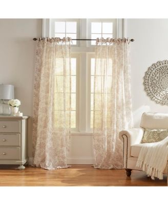 Westport Floral Tie-Top Sheer Window Curtain