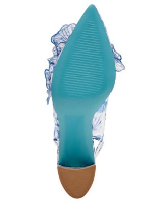 Women's Petra Flower Applique Slingback Pumps