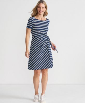 Women's Short Sleeve Cotton Modal Wrap Above the Knee Dress
