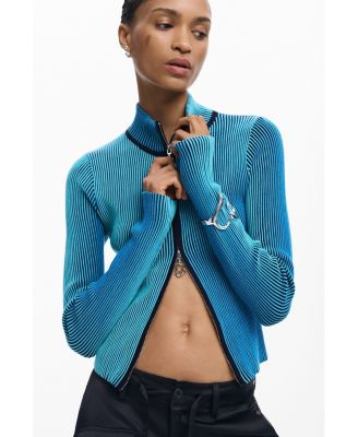 Women's High Neck Zipper Sweater