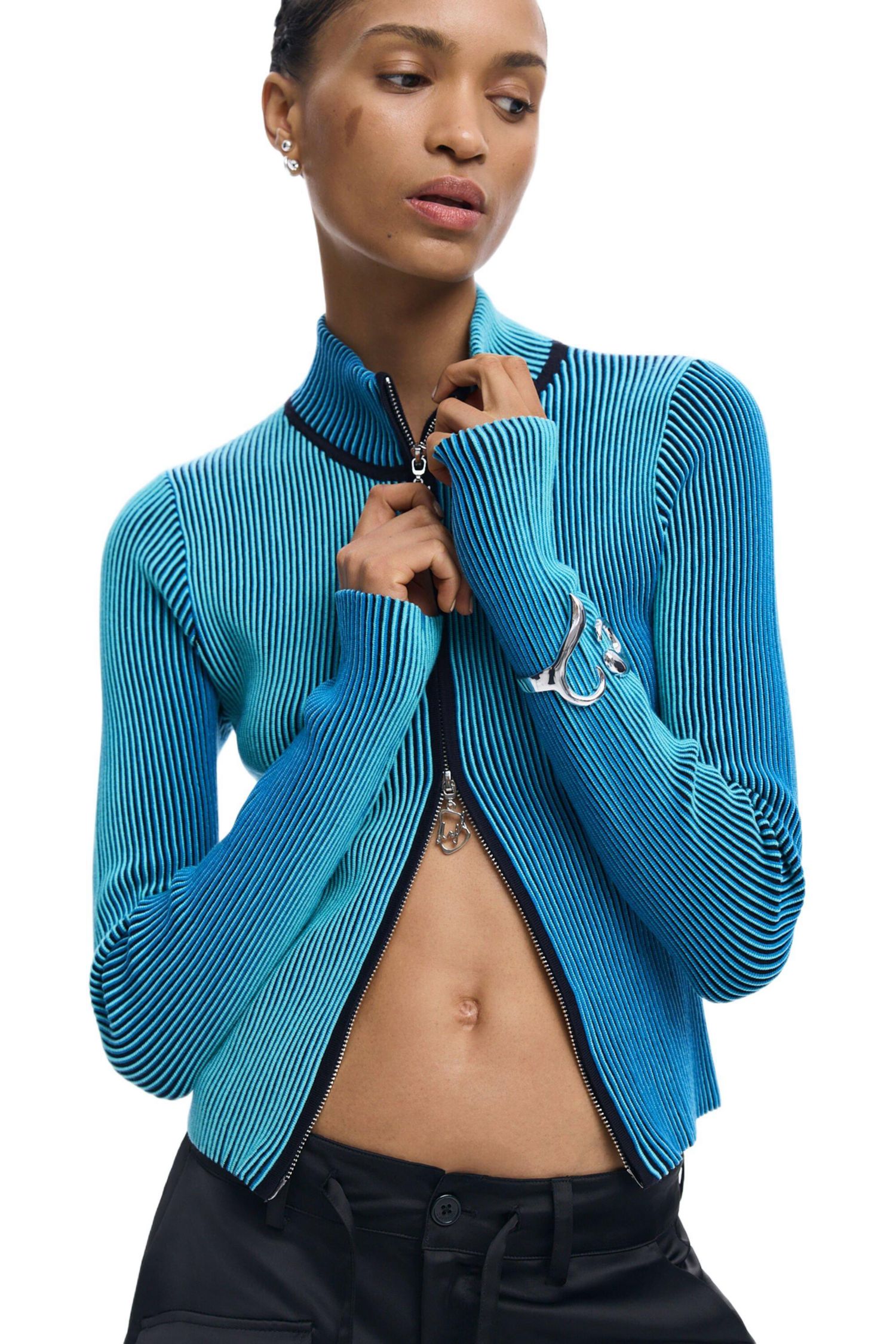 Women's High Neck Zipper Sweater