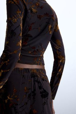 Women's Flocked Zipper T-shirt