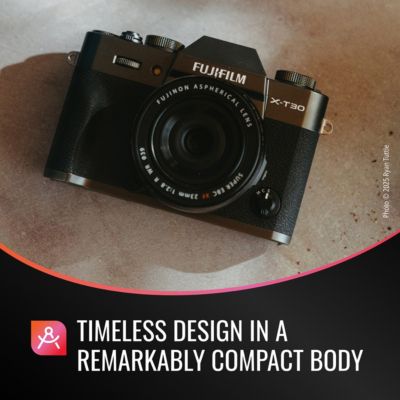 X-T30 III Mirrorless Camera with XC 13-33mm Lens, Charcoal Silver