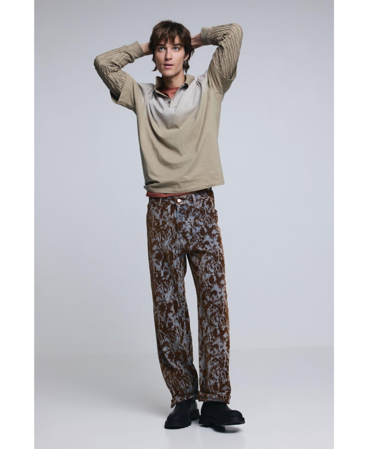 Desigual Men's Straight textured pants