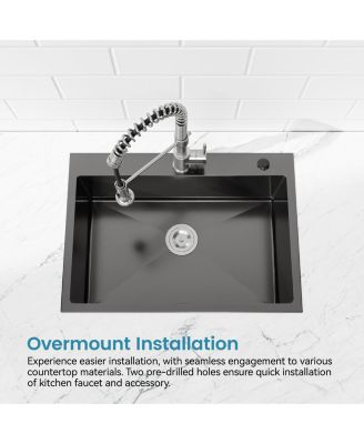 30" x 19" Stainless Steel Single Bowl Overmount Kitchen Sink