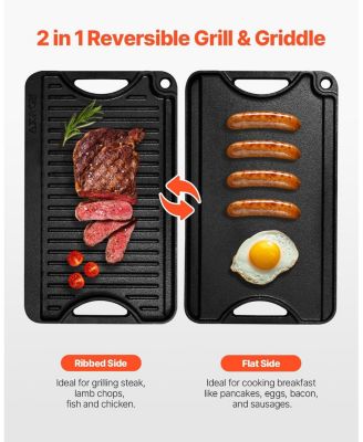 Cast Iron 14" x 8.5" Reversible Grill/Griddle Pan