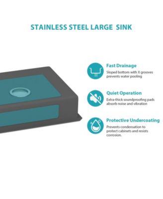 Kitchen Sinks 27x18 x5.5inch ADA Compliant Kitchen Sink Undermount Stainless Steel Single Bowl 16 Gauge