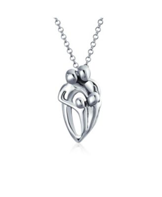 Loving Family Child Father Mother Necklace Pendant .925 Sterling Silver