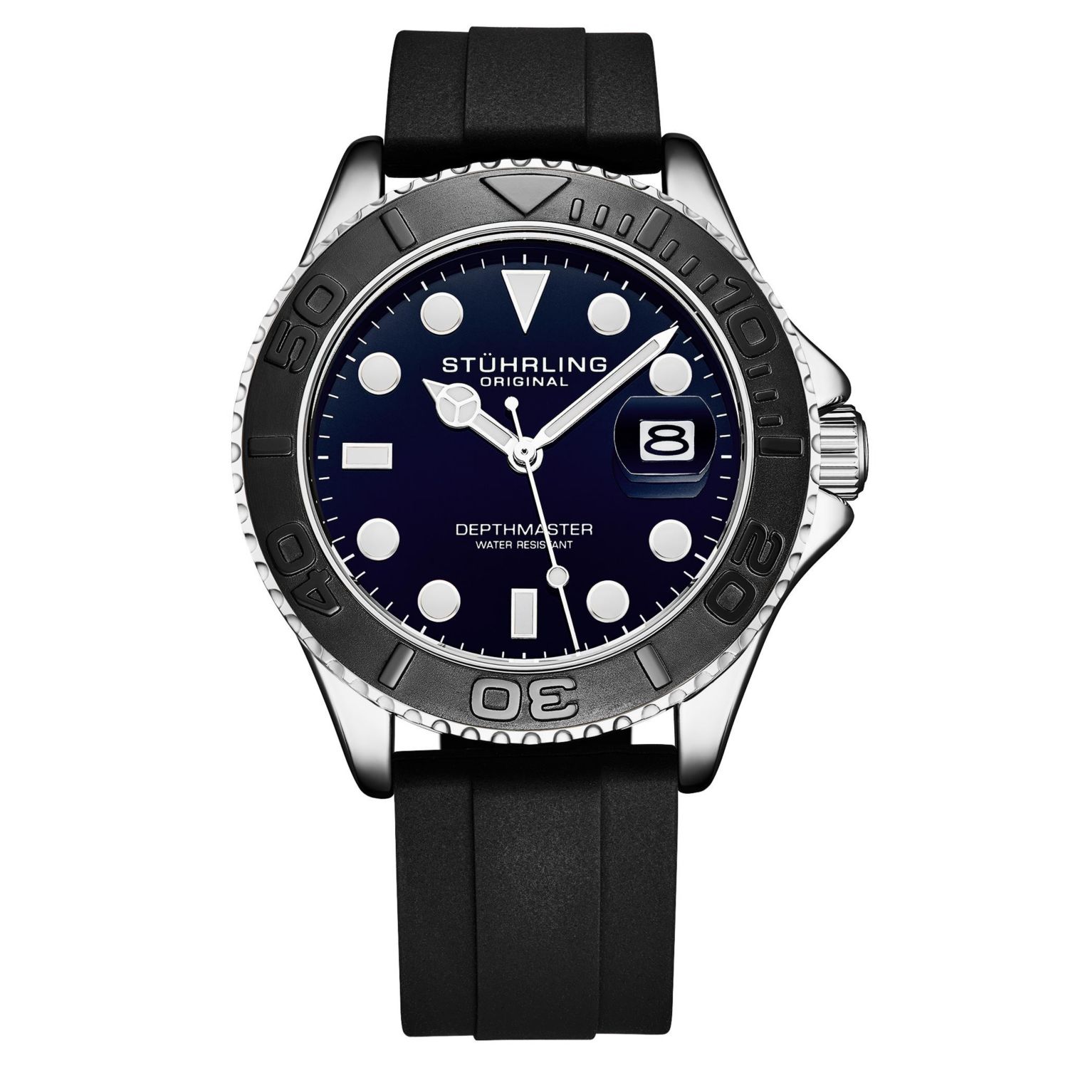 Men s Quartz Depthmaster Diver Watch with Silicone Strap, 42mm Case