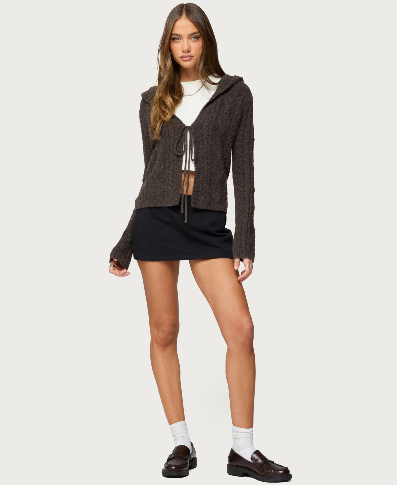 Women's Jayla Hooded Cable Knit Cardigan
