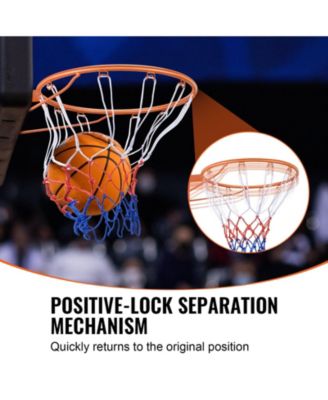 Basketball Rim Replacement, 18", Wall/Door Mount, Heavy-Duty Flex Rim w/ Net, Indoor/Outdoor