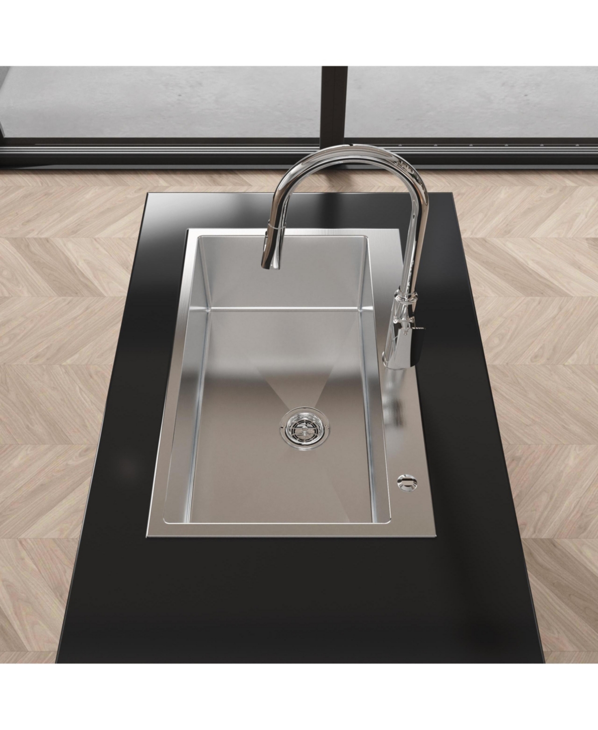 flynama 30x19inch Brushed Nickel Stainless Steel Kitchen Sink Single Bowl Overmount Handmade