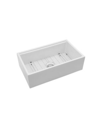 30x20x10inch White Farmhouse Sink Porcelain Ceramic Single Bowl Workstation Kitchen Sink