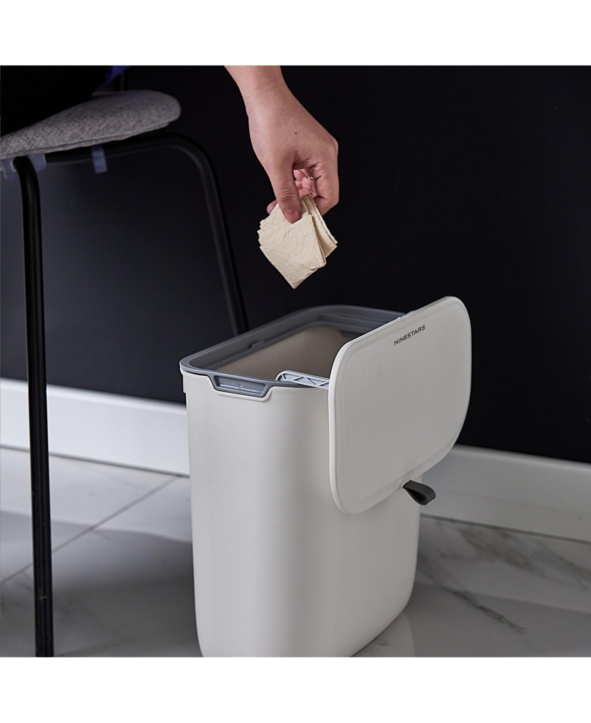 Ninestars Kitchen Compost Trash Can 1.8 Gallon