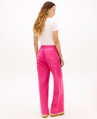 Women's Linen Wide-Leg Pull-On Pants