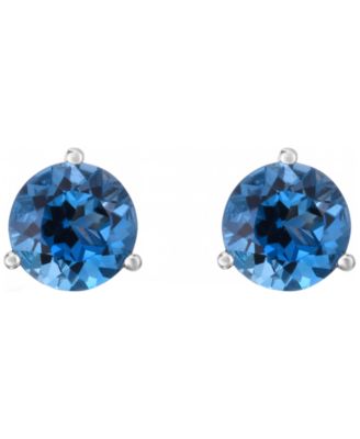 London Blue Topaz (3 ct. t.w.) Stud Earrings in 14k White Gold